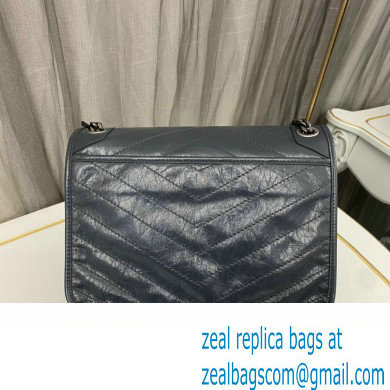 Saint Laurent Niki medium Bag in Crinkled Vintage Leather 633158 Gray