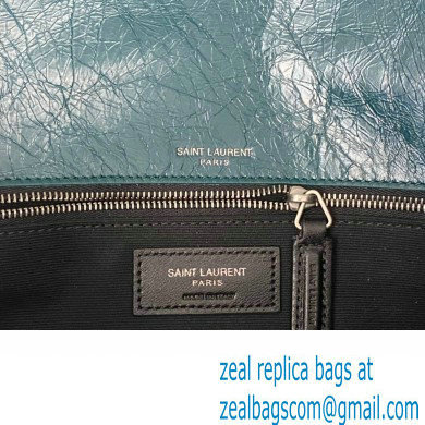 Saint Laurent Niki medium Bag in Crinkled Vintage Leather 633158 Green - Click Image to Close