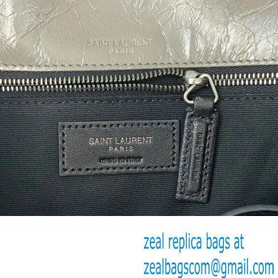 Saint Laurent Niki medium Bag in Crinkled Vintage Leather 633158 Light Gray - Click Image to Close