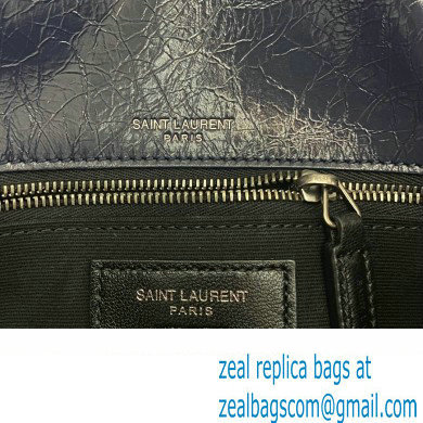 Saint Laurent Niki medium Bag in Crinkled Vintage Leather 633158 Navy Blue - Click Image to Close