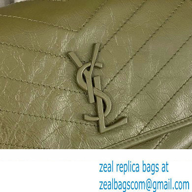 Saint Laurent Niki medium Bag in Crinkled Vintage Leather 633158 Olive Green - Click Image to Close