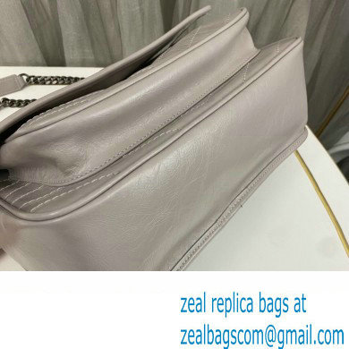 Saint Laurent Niki medium Bag in Crinkled Vintage Leather 633158 Pale Gray - Click Image to Close