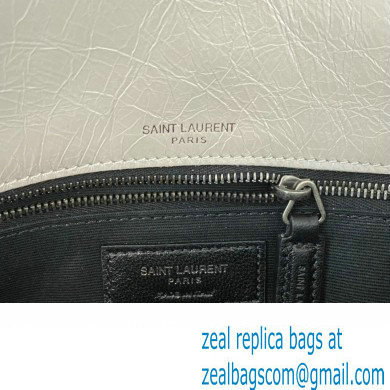 Saint Laurent Niki medium Bag in Crinkled Vintage Leather 633158 Pale Gray - Click Image to Close