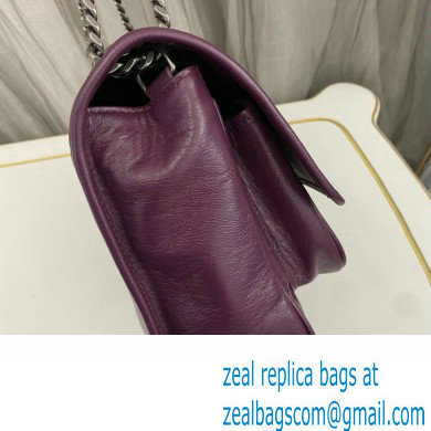 Saint Laurent Niki medium Bag in Crinkled Vintage Leather 633158 Purple - Click Image to Close