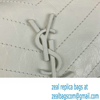 Saint Laurent Niki medium Bag in Crinkled Vintage Leather 633158 White