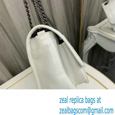 Saint Laurent Niki medium Bag in Crinkled Vintage Leather 633158 White
