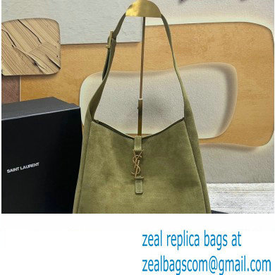 Saint Laurent le 5 à 7 supple Large Bag in Suede 753837 Green