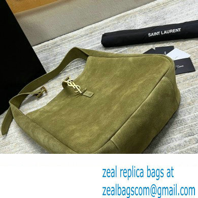 Saint Laurent le 5 à 7 supple Large Bag in Suede 753837 Green - Click Image to Close