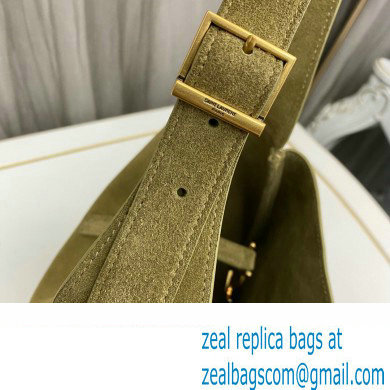 Saint Laurent le 5 à 7 supple small Bag in Suede 713938 Green