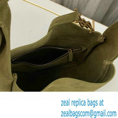 Saint Laurent le 5 à 7 supple small Bag in Suede 713938 Green