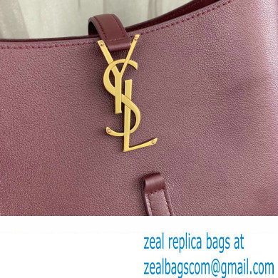 Saint Laurent le 5 à 7 supple small Bag in grained leather 713938 Burgundy