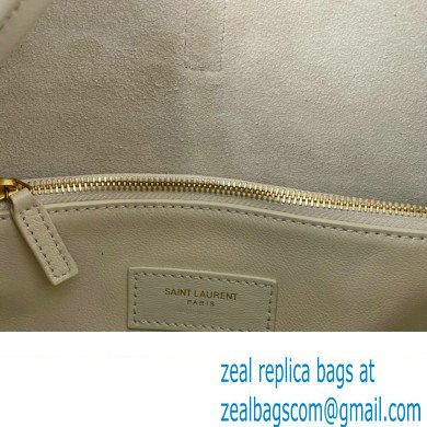 Saint Laurent le 5 à 7 supple small Bag in grained leather 713938 White