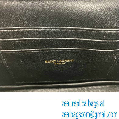 Saint Laurent lou mini bag in quilted grain de poudre embossed leather 612579 Brown