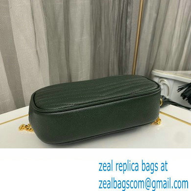 Saint Laurent lou mini bag in quilted grain de poudre embossed leather 612579 Dark Green