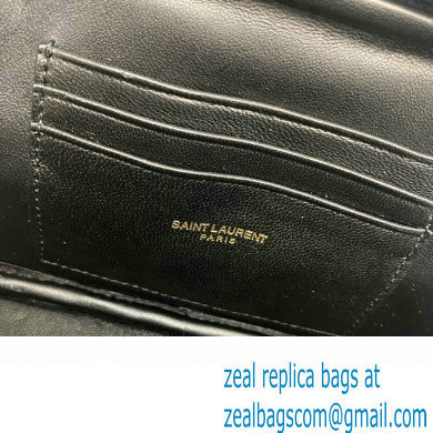 Saint Laurent lou mini bag in quilted grain de poudre embossed leather 612579 Dark Green