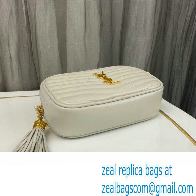 Saint Laurent lou mini bag in quilted grain de poudre embossed leather 612579 White