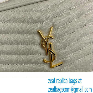 Saint Laurent lou mini bag in quilted grain de poudre embossed leather 612579 White