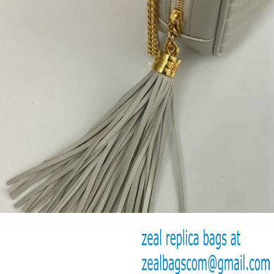 Saint Laurent lou mini bag in quilted grain de poudre embossed leather 612579 White