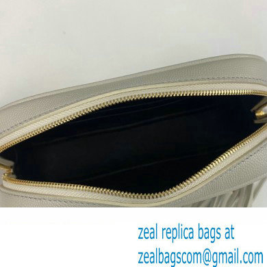 Saint Laurent lou mini bag in quilted grain de poudre embossed leather 612579 White
