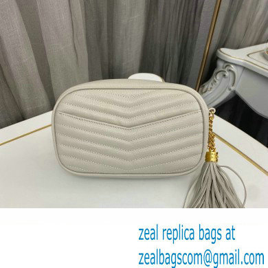 Saint Laurent lou mini bag in quilted grain de poudre embossed leather 612579 White