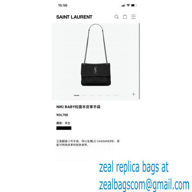 Saint Laurent niki baby Bag in grained lambskin 633179 Black