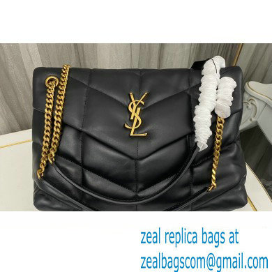 Saint Laurent puffer medium Bag in nappa leather 577475 Black/Gold - Click Image to Close