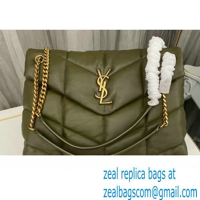 Saint Laurent puffer medium Bag in nappa leather 577475 Olive Green/Gold - Click Image to Close