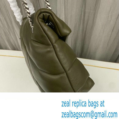 Saint Laurent puffer medium Bag in nappa leather 577475 Olive Green/Silver - Click Image to Close