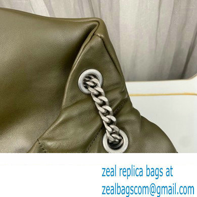 Saint Laurent puffer medium Bag in nappa leather 577475 Olive Green/Silver - Click Image to Close