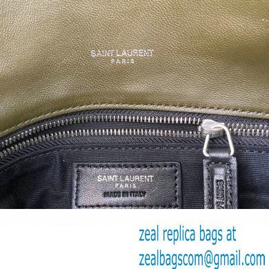 Saint Laurent puffer medium Bag in nappa leather 577475 Olive Green/Silver - Click Image to Close