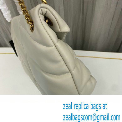 Saint Laurent puffer medium Bag in nappa leather 577475 Vintage White/Gold - Click Image to Close