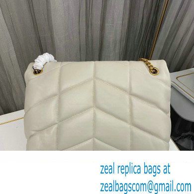 Saint Laurent puffer medium Bag in nappa leather 577475 Vintage White/Gold - Click Image to Close