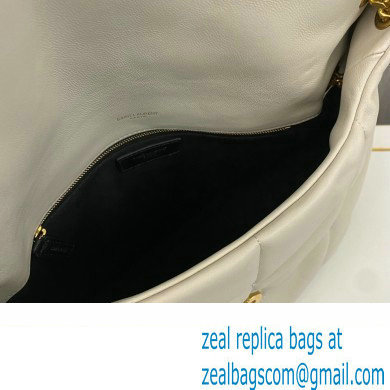 Saint Laurent puffer medium Bag in nappa leather 577475 Vintage White/Gold - Click Image to Close