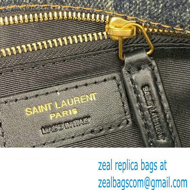 Saint Laurent puffer medium Bag in suede and denim 577475 - Click Image to Close