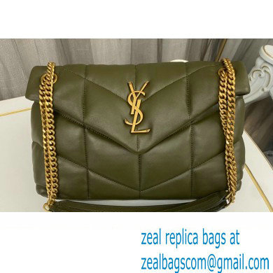 Saint Laurent puffer small Bag in nappa leather 577476 Olive Green/Gold