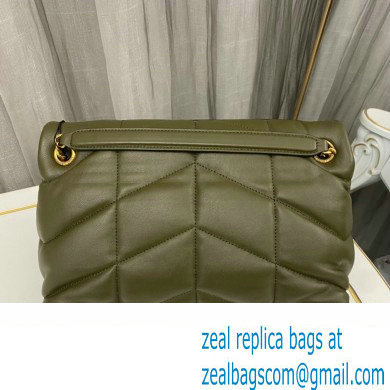 Saint Laurent puffer small Bag in nappa leather 577476 Olive Green/Gold - Click Image to Close