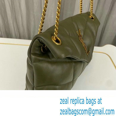 Saint Laurent puffer small Bag in nappa leather 577476 Olive Green/Gold