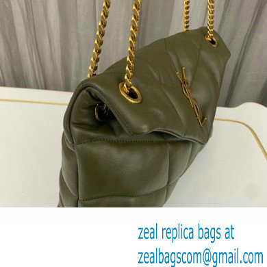 Saint Laurent puffer small Bag in nappa leather 577476 Olive Green/Gold - Click Image to Close