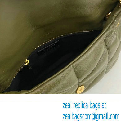 Saint Laurent puffer small Bag in nappa leather 577476 Olive Green/Gold