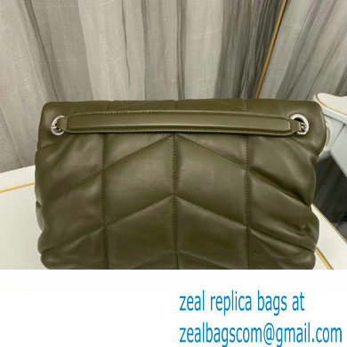 Saint Laurent puffer small Bag in nappa leather 577476 Olive Green/Silver - Click Image to Close