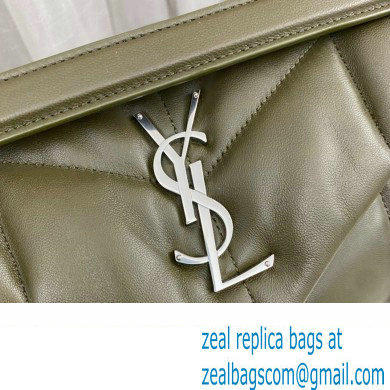 Saint Laurent puffer small Bag in nappa leather 577476 Olive Green/Silver - Click Image to Close