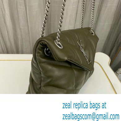 Saint Laurent puffer small Bag in nappa leather 577476 Olive Green/Silver