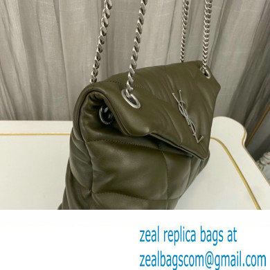 Saint Laurent puffer small Bag in nappa leather 577476 Olive Green/Silver - Click Image to Close