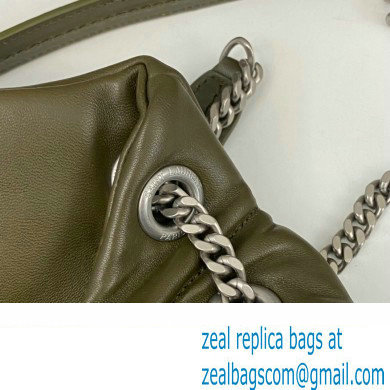 Saint Laurent puffer small Bag in nappa leather 577476 Olive Green/Silver - Click Image to Close