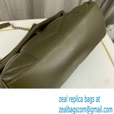 Saint Laurent puffer small Bag in nappa leather 577476 Olive Green/Silver - Click Image to Close