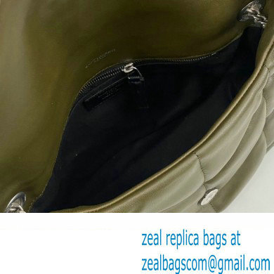 Saint Laurent puffer small Bag in nappa leather 577476 Olive Green/Silver - Click Image to Close