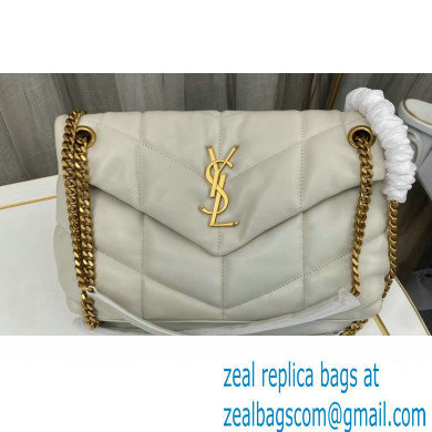 Saint Laurent puffer small Bag in nappa leather 577476 Vintage White/Gold
