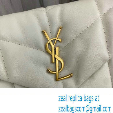 Saint Laurent puffer small Bag in nappa leather 577476 Vintage White/Gold