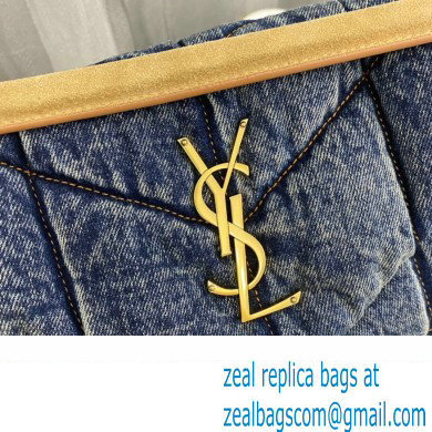 Saint Laurent puffer small Bag in suede and denim 577476 - Click Image to Close
