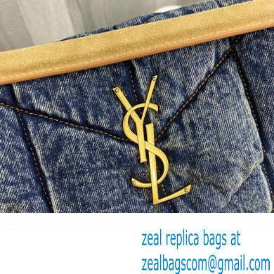 Saint Laurent puffer small Bag in suede and denim 577476